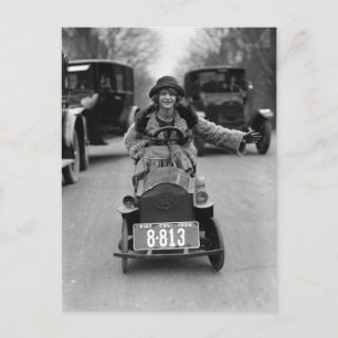 Cartão Postal Carro de pedal Flapper, 1924