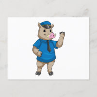 Carro de polícia com chapéu de polícia