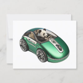 Cartão Postal Carro de rato híbrido PC com condutor Panda