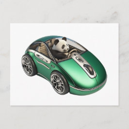 Cartão Postal Carro de rato híbrido PC com condutor Panda