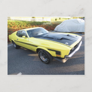 Cartão Postal Carro desportivo amarelo
