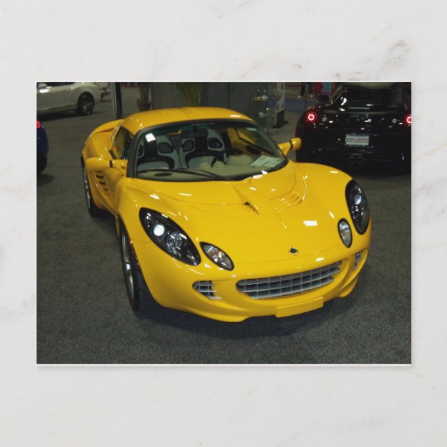Cartão Postal Carro desportivo amarelo (Frente)