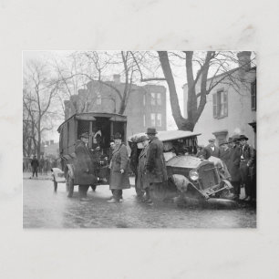 Cartão Postal Carro destruído do Bootlegger, 1922