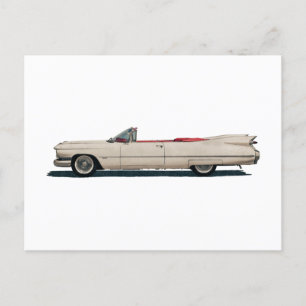 Cartão Postal Carro do Cadillac Branco Vintage