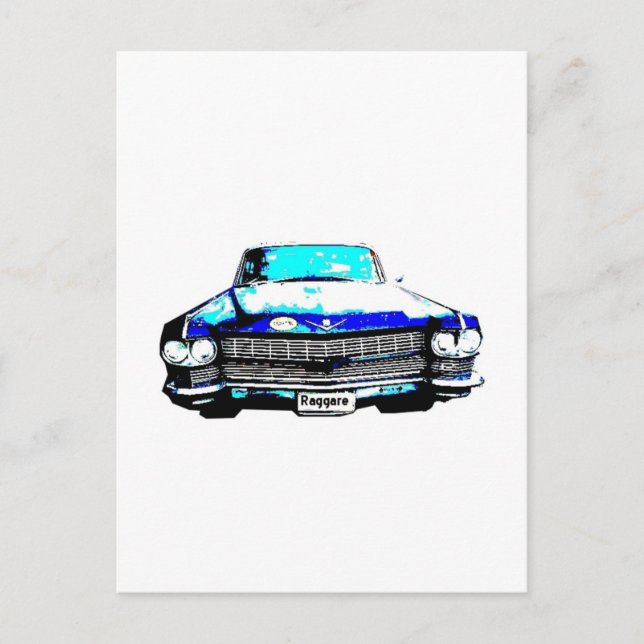 Cartão Postal carro do cadillac raggare (Frente)