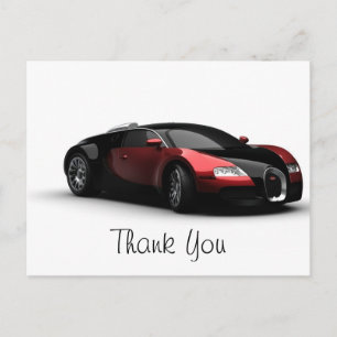 Cartão Postal Carro Esportivo Luxuoso Casamento Agradecimento
