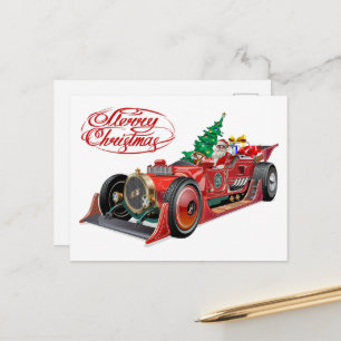 Cartão Postal carro esportivo vintage de Natal