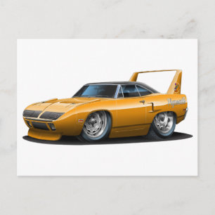Cartão Postal Carro Laranja De Superpássaro De Plymouth 1970