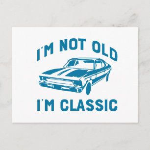 Cartão Postal Carro Musculoso Retrô Não Sou Velho Sou Clássico