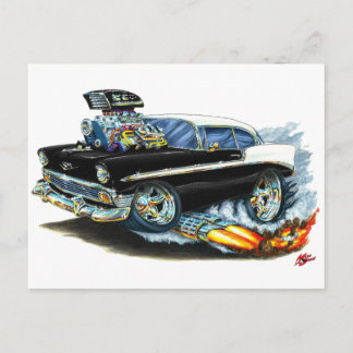 Cartão Postal Carro Negro 1956 Chevy 150-210