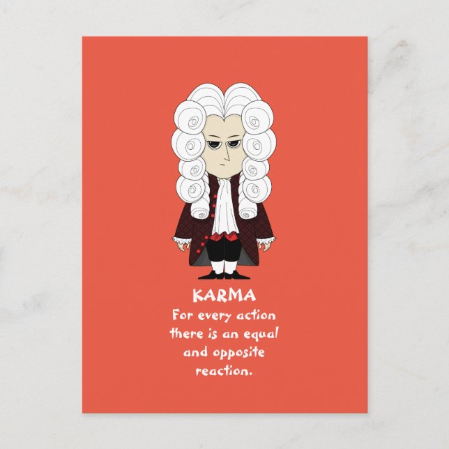 Cartão Postal Carro-postal de Karma & Newton (fundo escuro) (Frente)