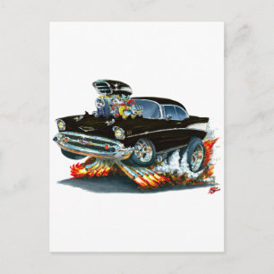 Cartão Postal Carro Preto Chevy Belair 1957