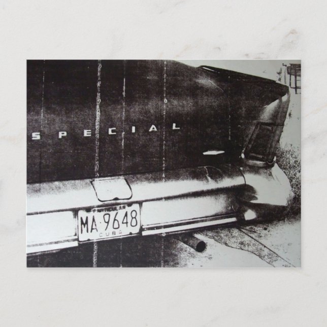 Cartão Postal Carro preto e branco (Frente)