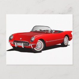 Cartão Postal carro vermelho clássico