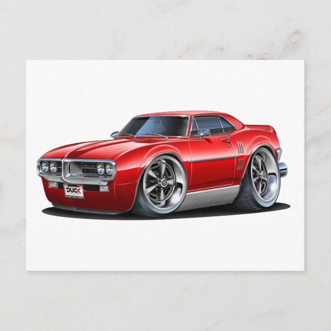 Cartão Postal Carro Vermelho Firebird 1967 (Frente)