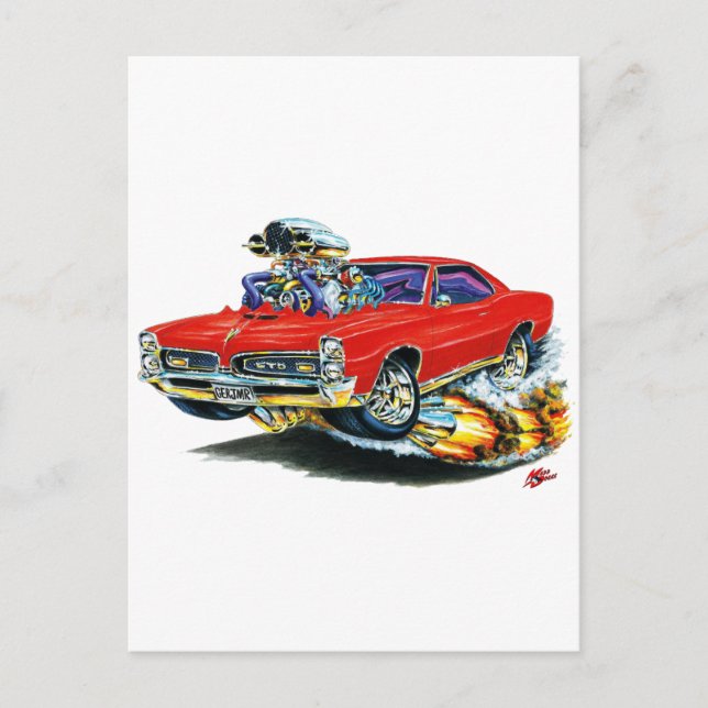 Cartão Postal Carro Vermelho GTO 1966-67 (Frente)