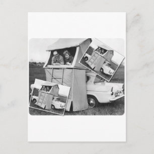 Cartão Postal Carro vintage Camping Caravan