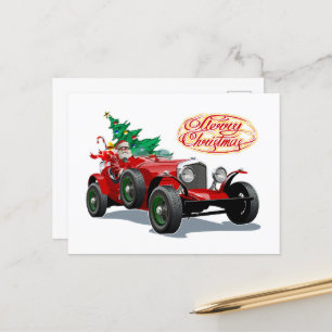 Cartão Postal Carro vintage de Natal