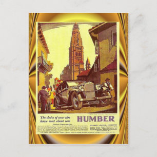 Cartão Postal Carro vintage, Humber, Carro Britânico