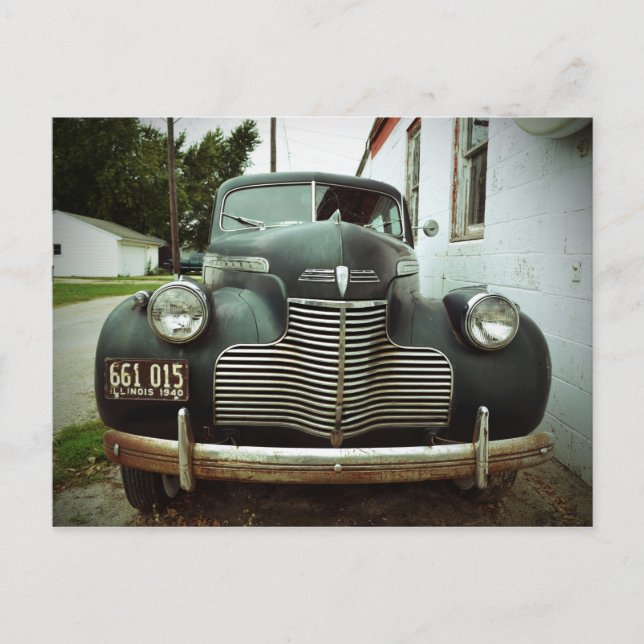 Cartão Postal carro vintage na Rota 66 (Frente)