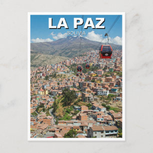 Cartão Postal Carros a cabo em La Paz Bolivia Viagem