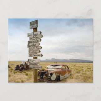 Cartão Postal Carros abandonados, Rota 66, Arizona
