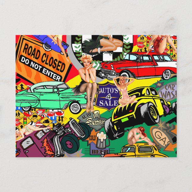 Cartão Postal Carros Antigos Incríveis (Frente)