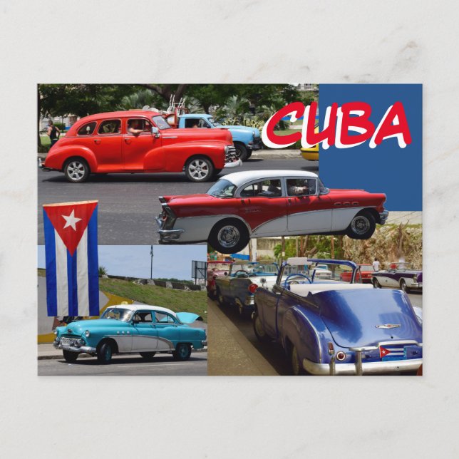 Cartão Postal Carros Clássicos de Cuba em Havana (Frente)