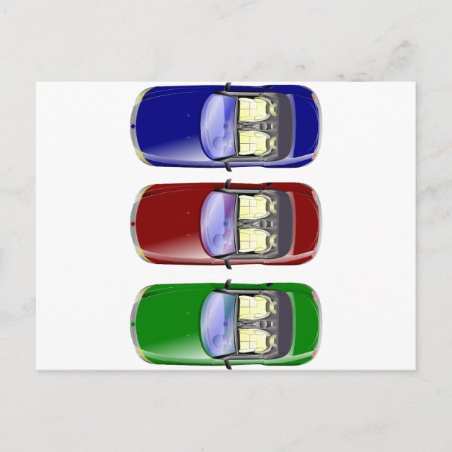 Cartão Postal Carros coloridos (Frente)