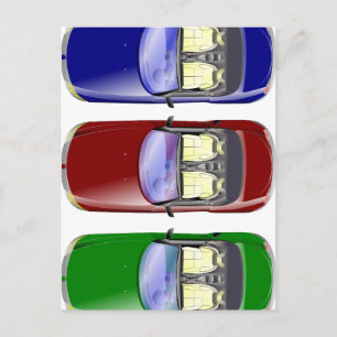 Cartão Postal Carros coloridos