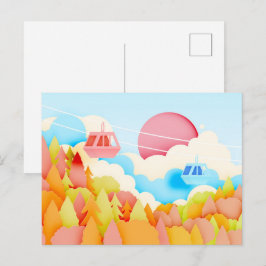 Cartão Postal Carros de cabos de outono de Artesanato de papel