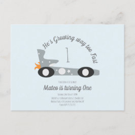 Cartão Postal Carros de Corrida Retro Estrelas da Lua Primeiro A