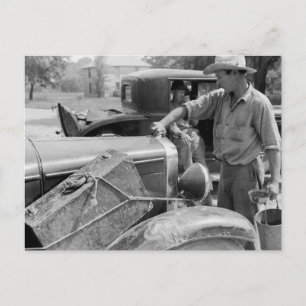 Cartão Postal Carros de Trabalhadores Migrantes de Fruta, 1940