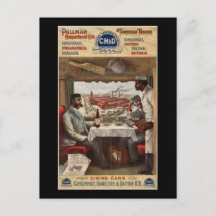 Cartão Postal Carros do compartimento do pulmão e através de com