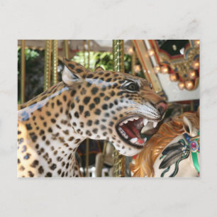 Cartão Postal Carrossel animal jaguar image head