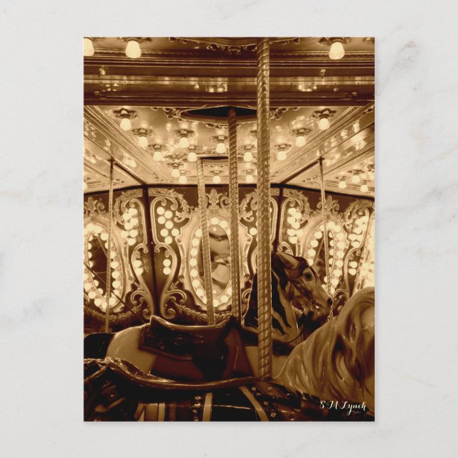 Cartão Postal Carrossel do vintage (Frente)