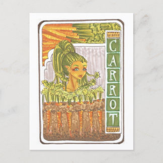 Cartão Postal Carrot Art nouveau Fairy Retrait Art Impressão