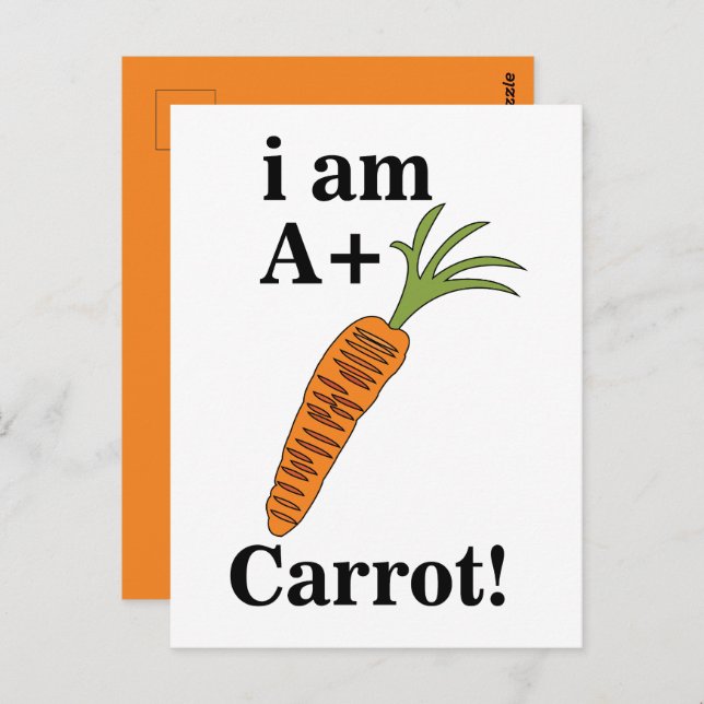 Cartão Postal Carrot, eu sou um Carrot Engraçado (Frente/Verso)