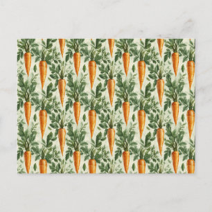 Cartão Postal Carrot Pattern Primavera Garden