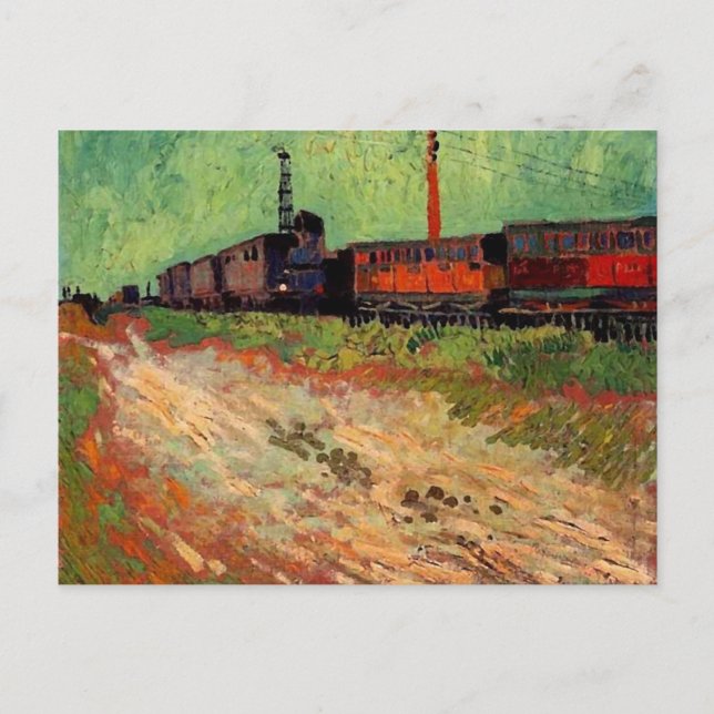 Cartão Postal Carruagems ferroviárias (F466) Van Gogh Fine Art (Frente)
