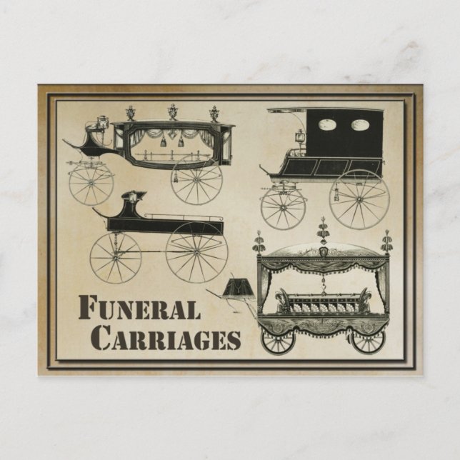 Cartão Postal Carruagems Funerais Antigas (Frente)