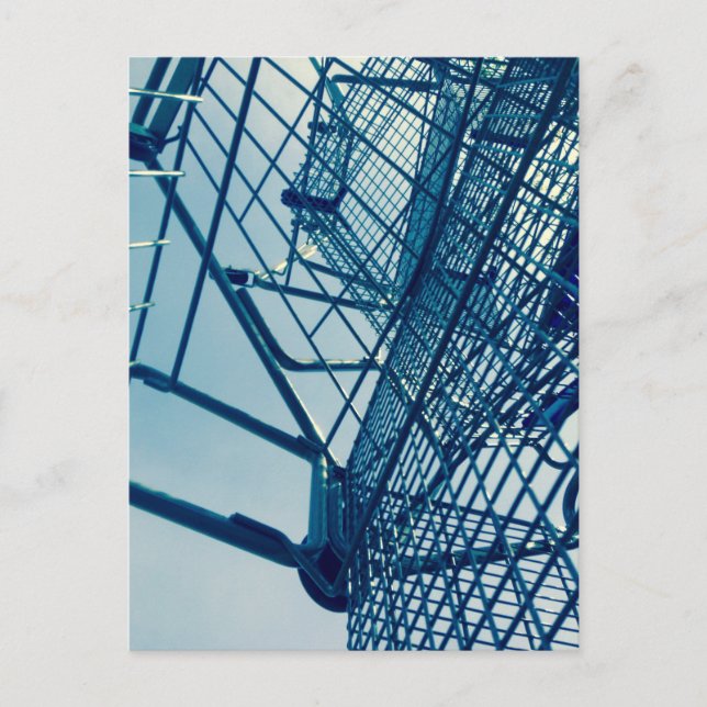 Cartão Postal carruagens de compro de arte urbana empilhadas (Frente)