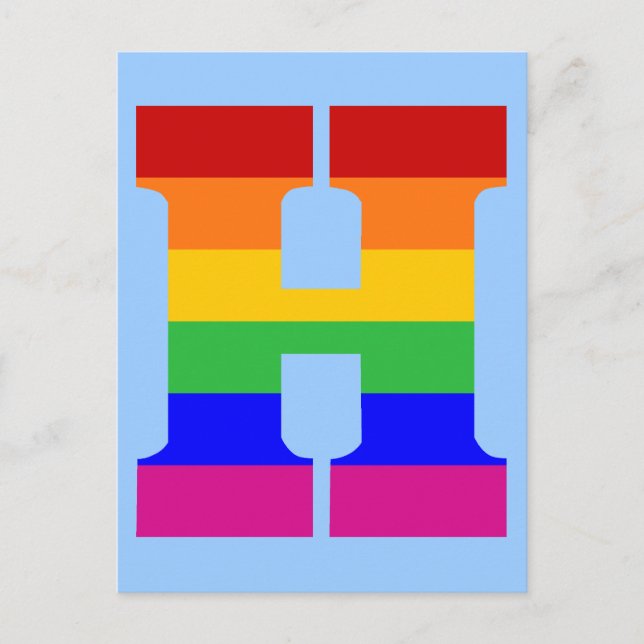 Cartão Postal Carta Arco-íris H (Frente)