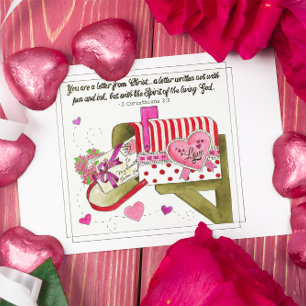 Cartão Postal Carta de Amor do Cartão-Postal Inspirativo do Cris