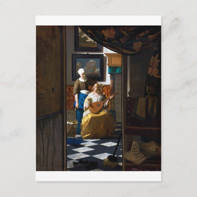 Cartão Postal Carta de Amor, Johannes Vermeer (Frente)