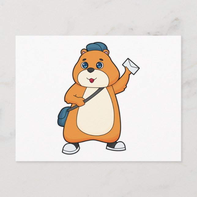 Cartão Postal Carta de Carteiro de Hamster (Frente)