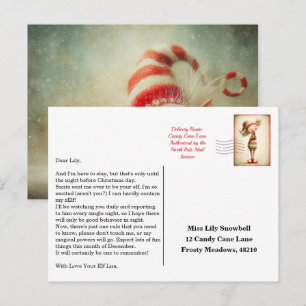 Cartão Postal Carta de Chegada do Elfo Mensagem de Boas-Vindas