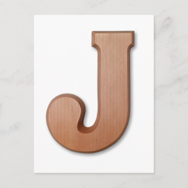 Cartão Postal Carta de chocolate J (Frente)