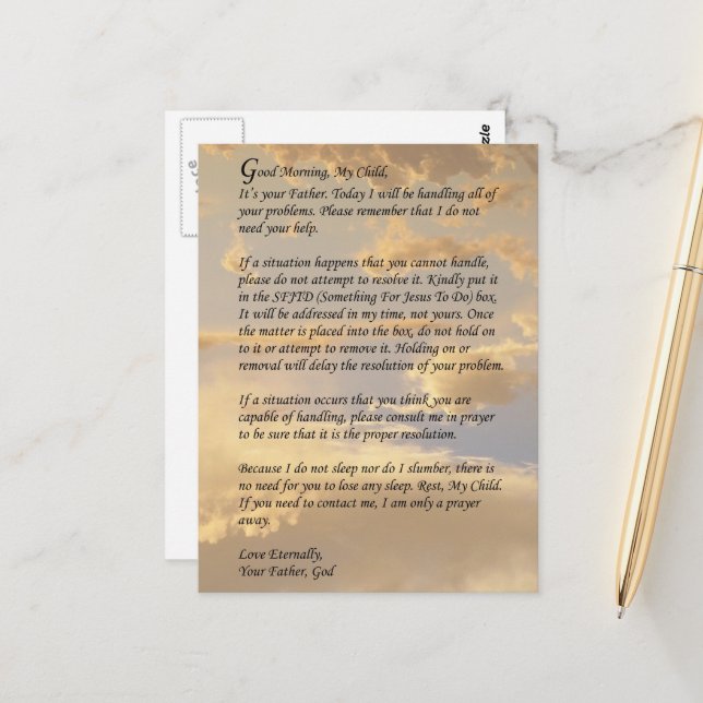 Cartão Postal Carta de Deus (Frente/Verso In Situ)