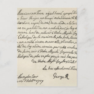 Cartão Postal Carta de George I a Charles VI